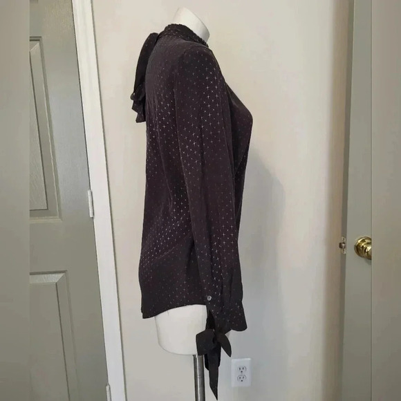 Equipment Femme Aurora Highneck Shooting Stars Classic Chic Style Silk Blouse XS - Picture 3 of 11